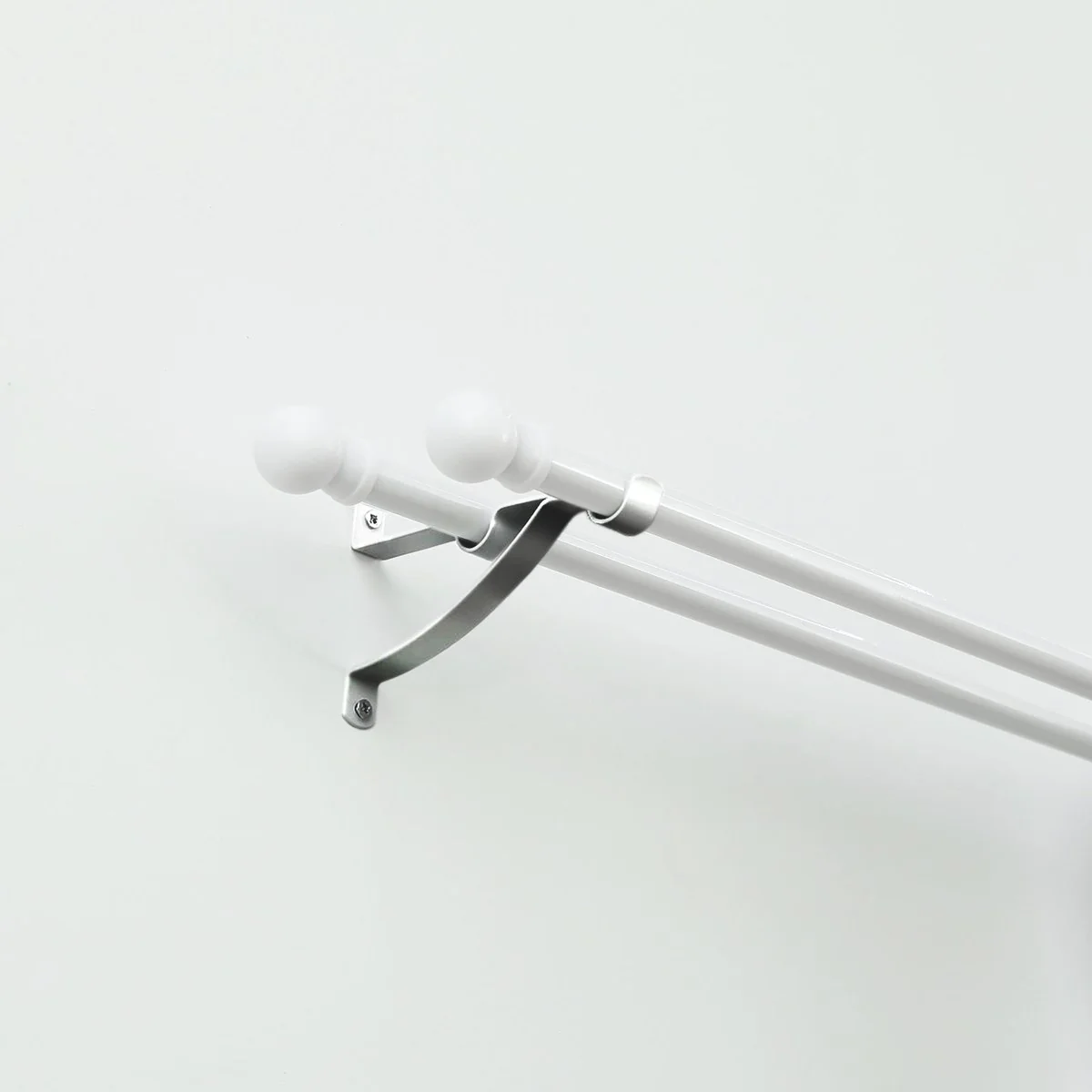 Windoware Satin Double Stayed Curtain Rod Bracket 2 Pack - 127mm - 16mm Support - Image 2