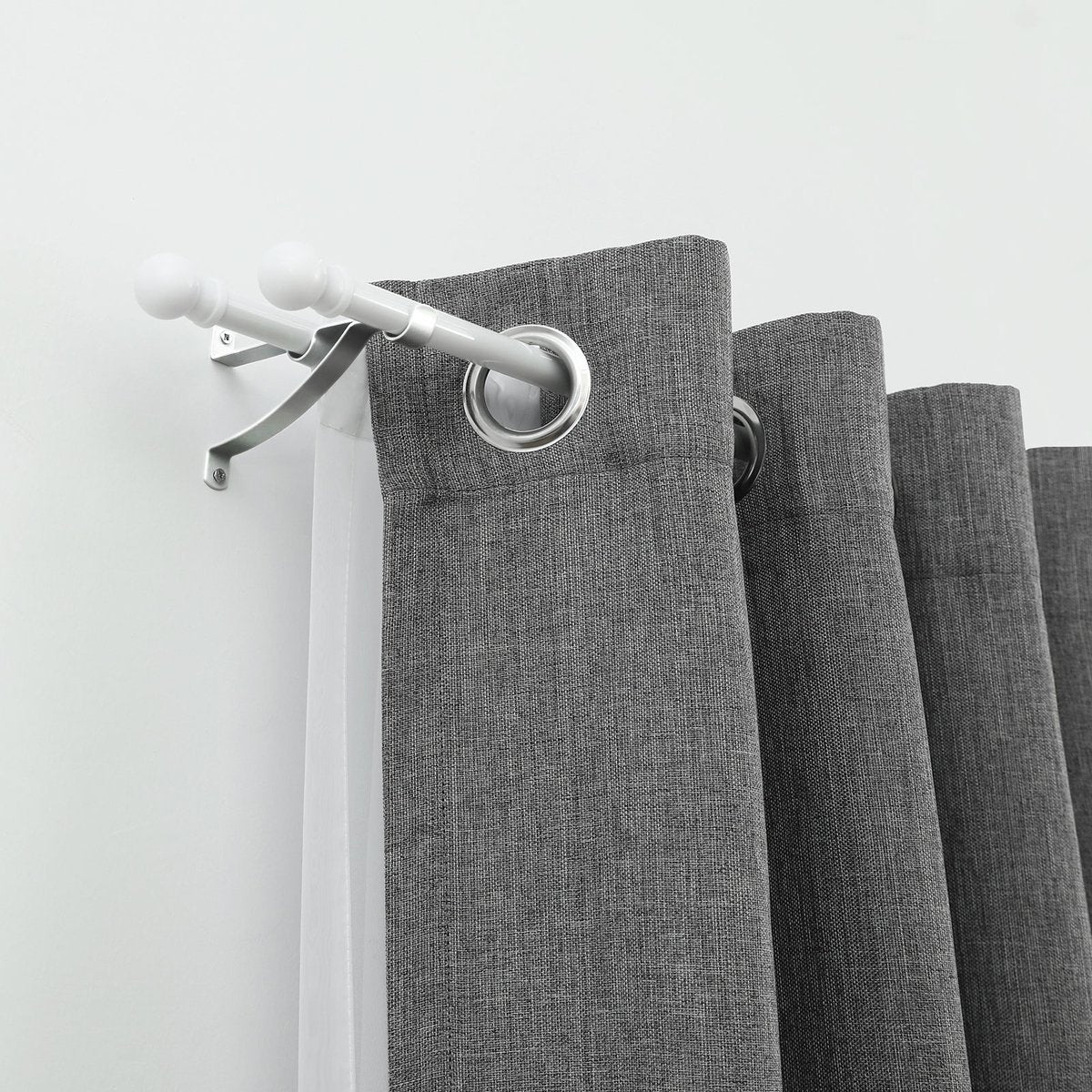 Windoware Satin Double Stayed Curtain Rod Bracket 2 Pack - 127mm - 16mm Support - Image 3