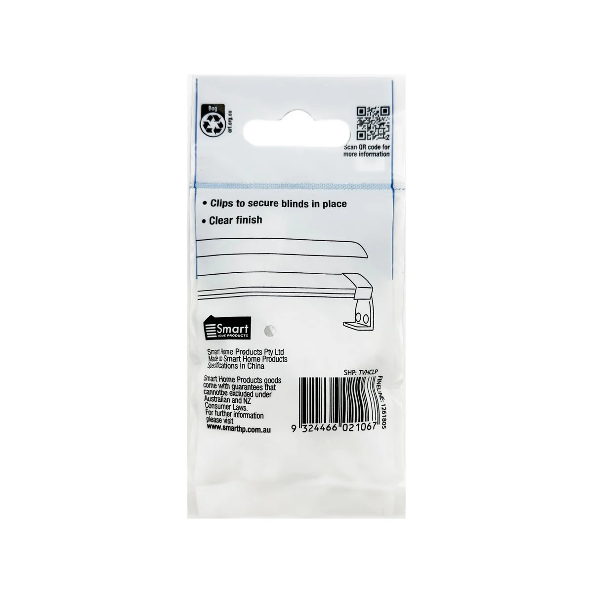 Windoware Venetian Blind Hold Down Clip 2 Pack - Clear - Durable Plastic - Image 5