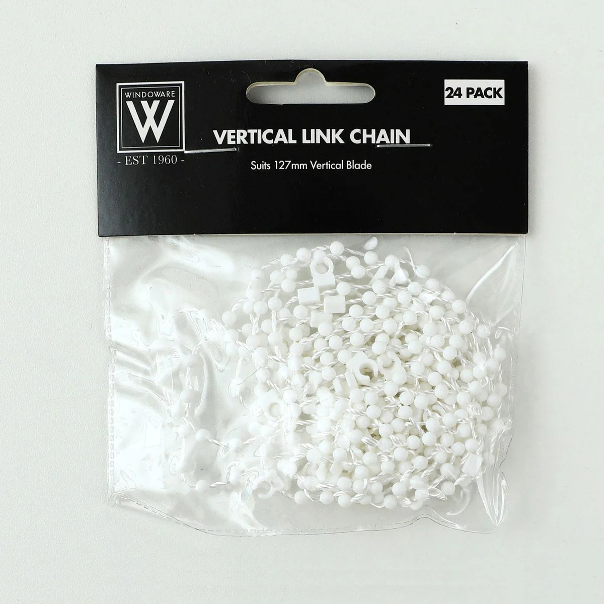 Windoware Vertical Blind Bottom Link Chain - 127mm - White - 24 Pack - Plastic - Image 3