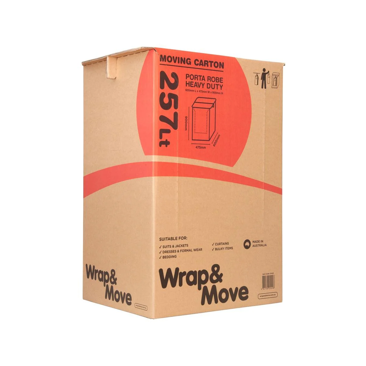 Wrap Move Porta Robe - 475 x 900 x 600mm - Cardboard - Heavy Duty