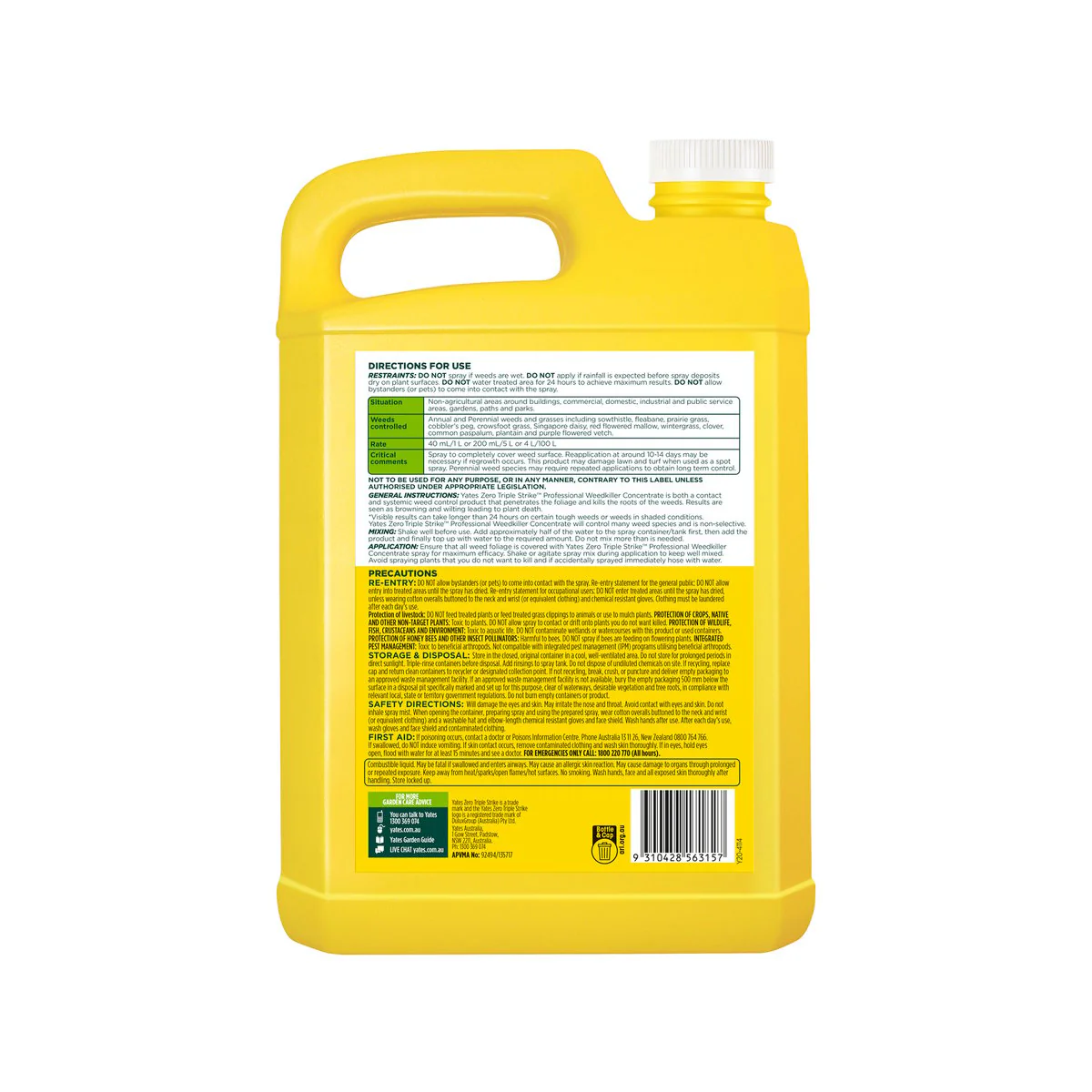 Yates 3L Zero Triple Strike Professional Weedkiller Concentrate - Glyphosate-Free, Fast-Acting, Systemic Solution - Image 2