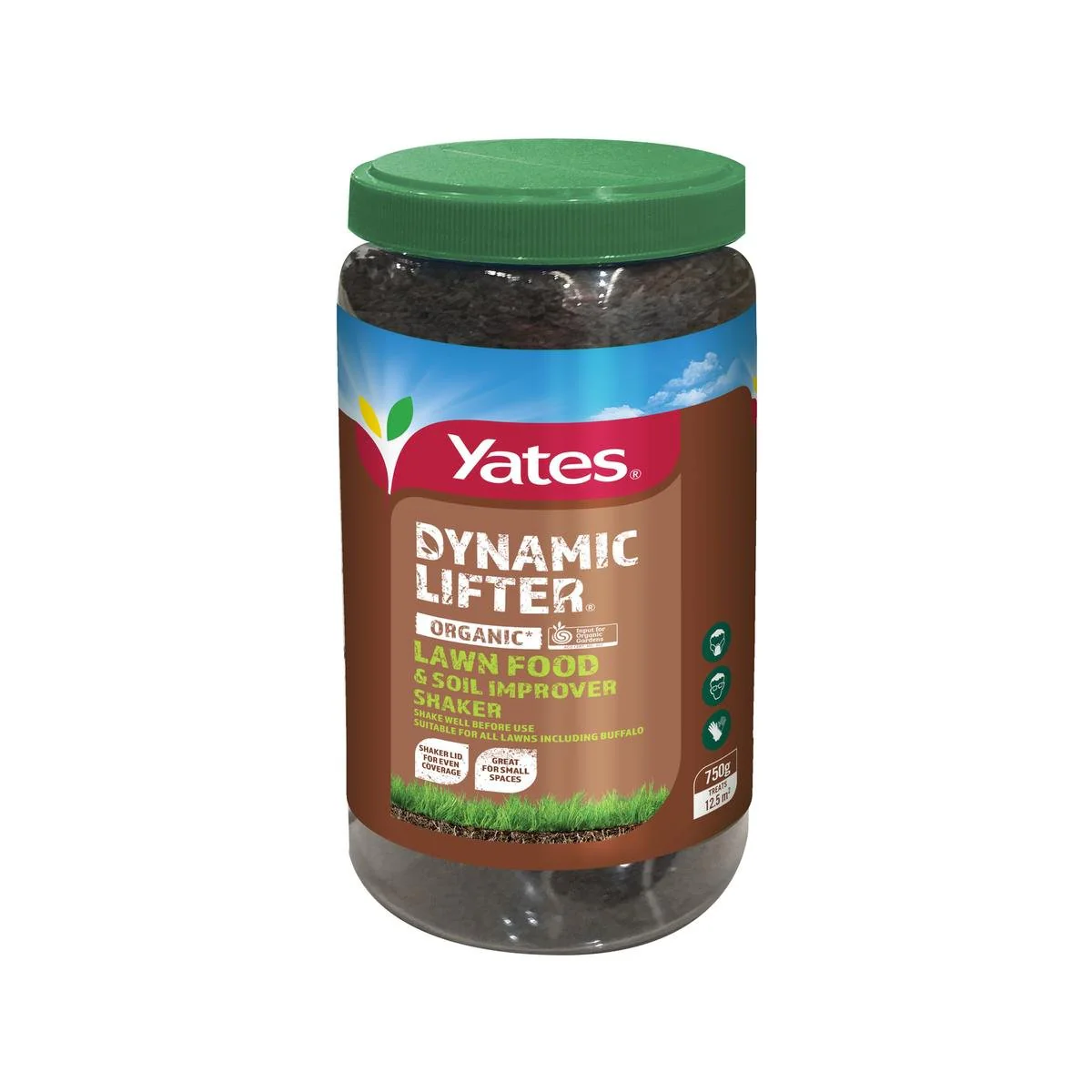 Yates Dynamic Lifter Lawn Food Shaker 750g - Organic Fertiliser for All Lawns