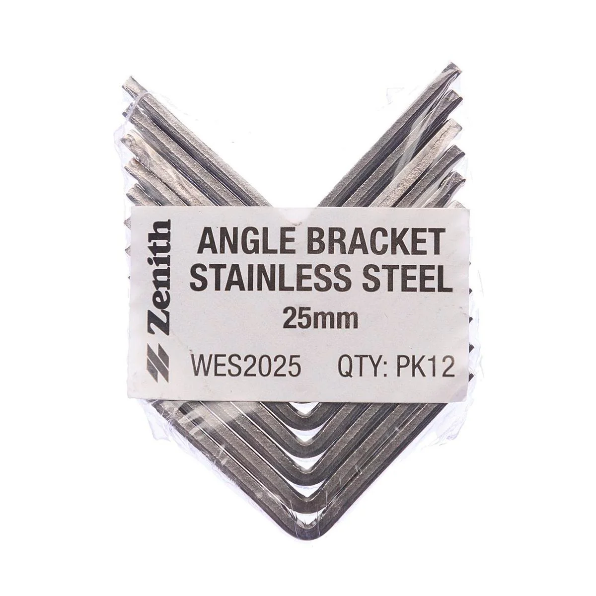 Zenith Angle Bracket - 25mm - Stainless Steel - Corrosion Resistant - 12 Pack