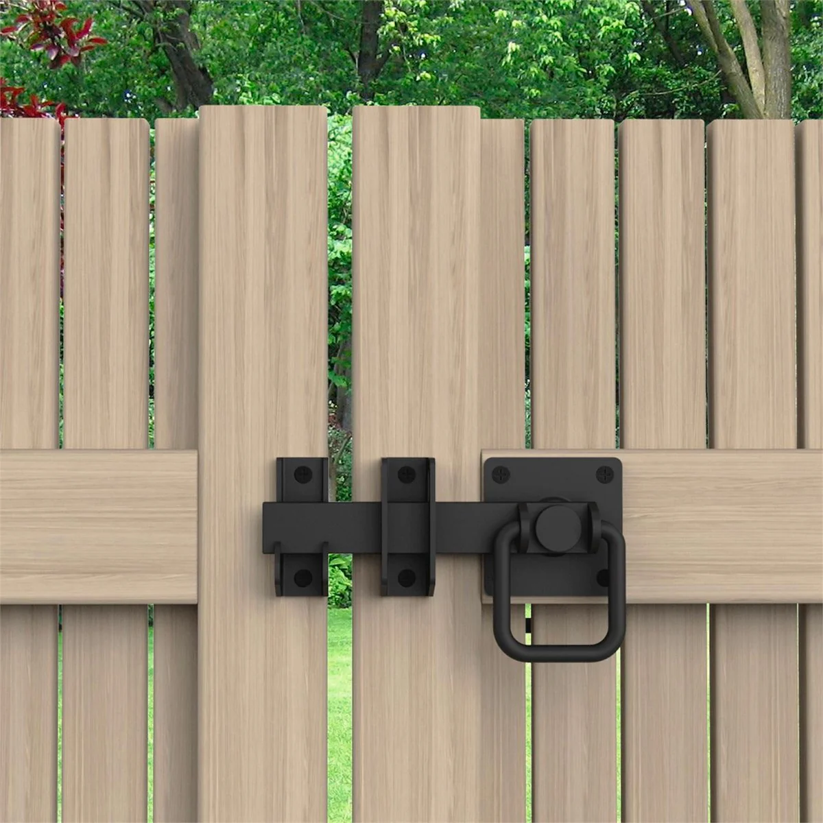 Zenith Matte Black Ring Pull Gate Latch - 115mm x 32mm x 210mm - Steel - Image 3
