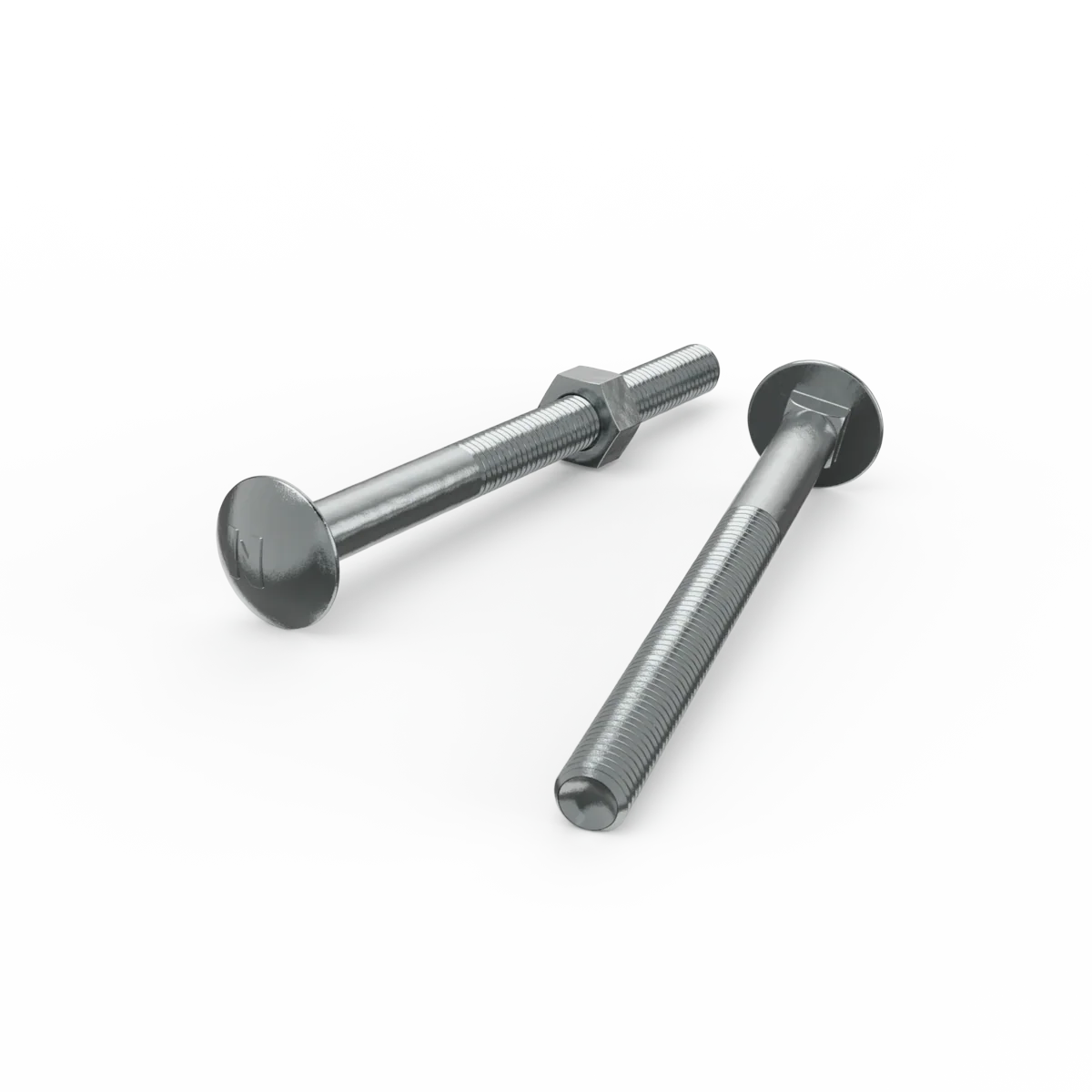Zenith M10 Cup Head Bolt and Nut - 125mm - Zinc Plated - 4.6 Grade Steel