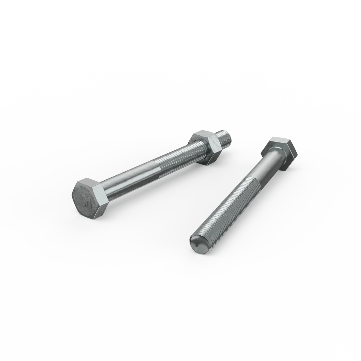 Zenith M10 x 100mm Zinc Plated Hex Head Bolts and Nuts - 2 Pack - Durable Fastening
