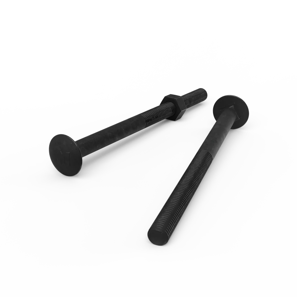 Zenith M10 x 150mm Hot Dipped Galvanised Black Cup Head Bolts & Nuts - 2 Pack - Rust Resistant, Secure Fit