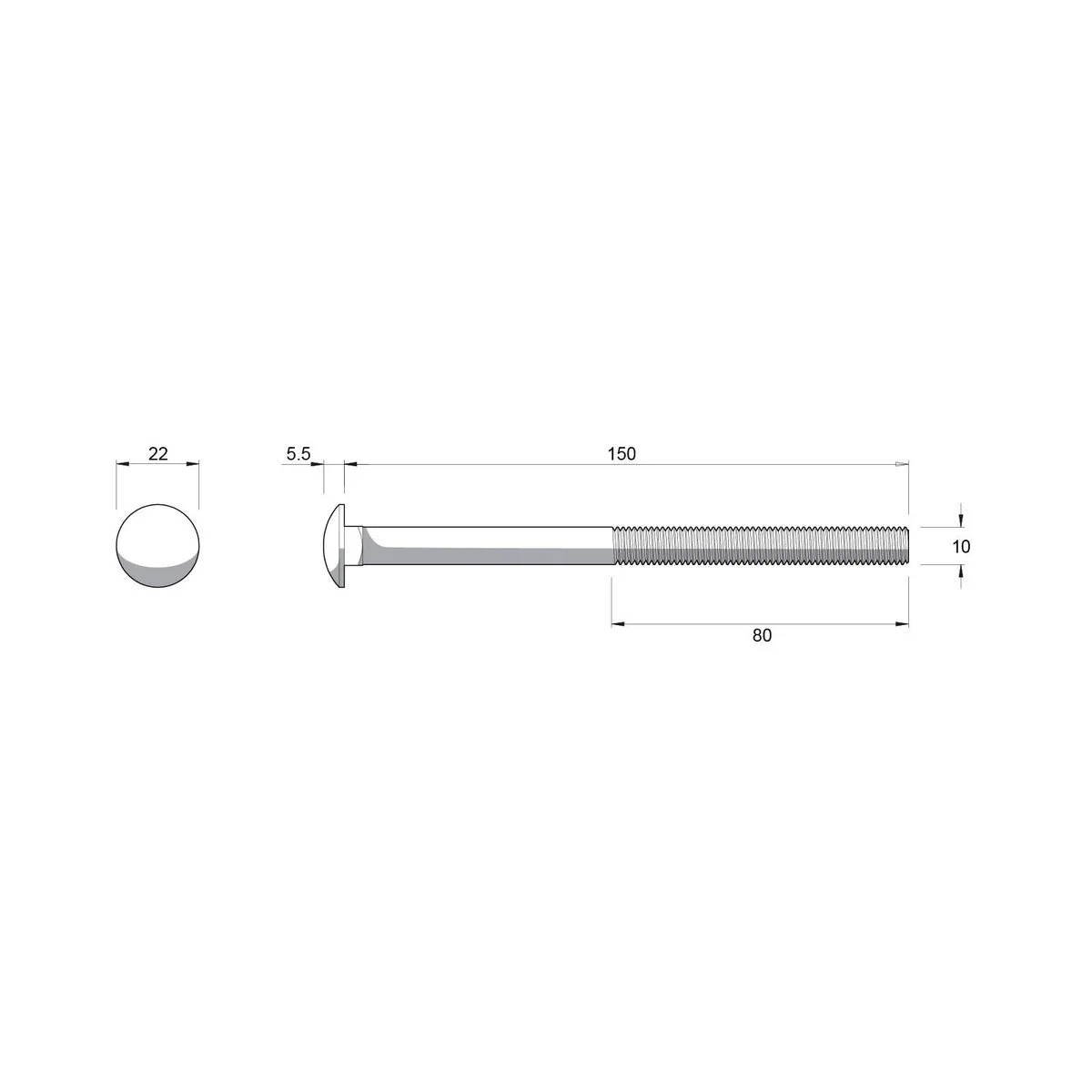 Zenith M10 x 150mm Hot Dipped Galvanised Black Cup Head Bolts & Nuts - 2 Pack - Rust Resistant, Secure Fit - Image 2