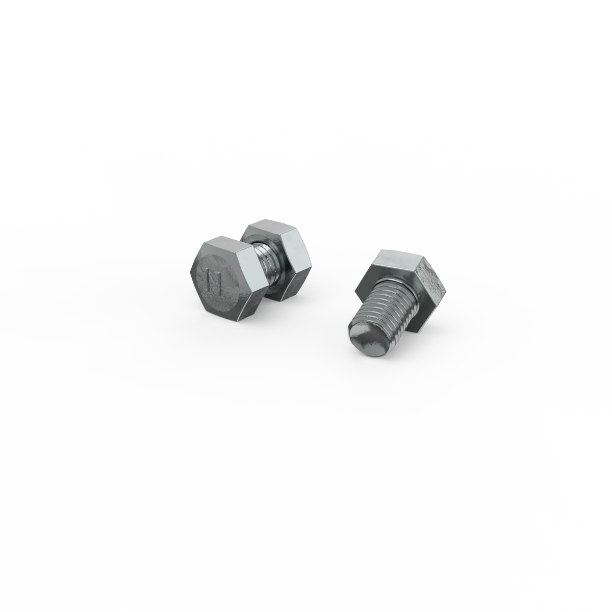 Zenith M10 x 15mm Zinc Plated Hex Head Bolts & Nuts - 2 Pack - Durable Fastening