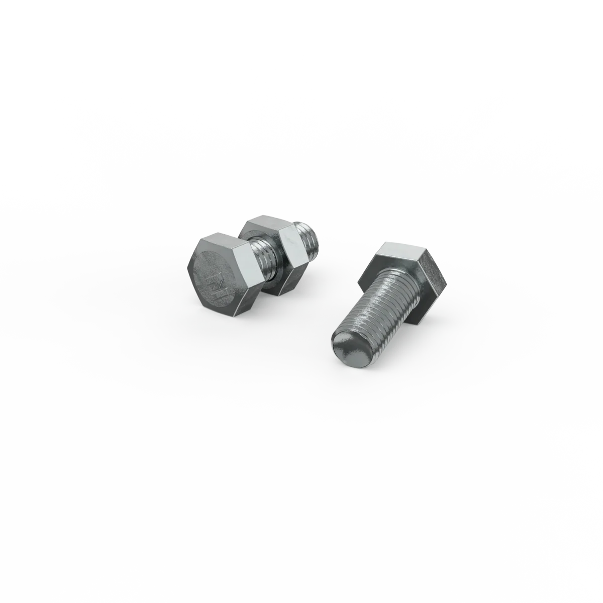 Zenith M10 x 25mm Zinc Plated Hex Head Bolts and Nuts - 2 Pack - Strong Grip