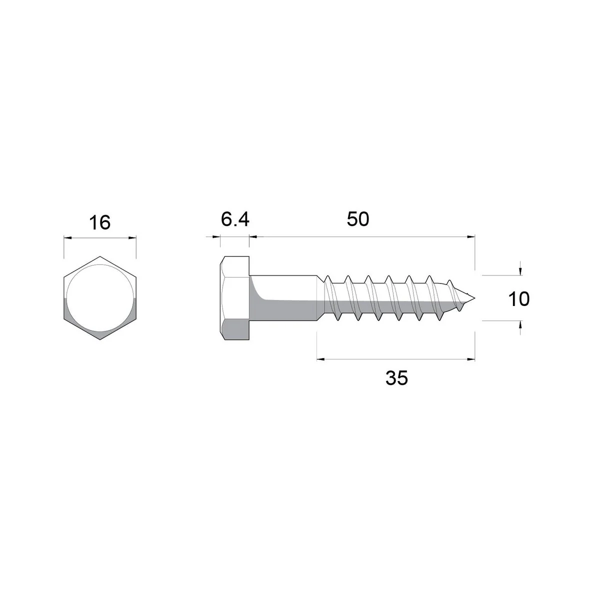 Zenith M10 x 50mm Hot Dip Galvanised Hex Head Coach Screws - 25 Pack - Heavy-Duty Fastening - Image 3