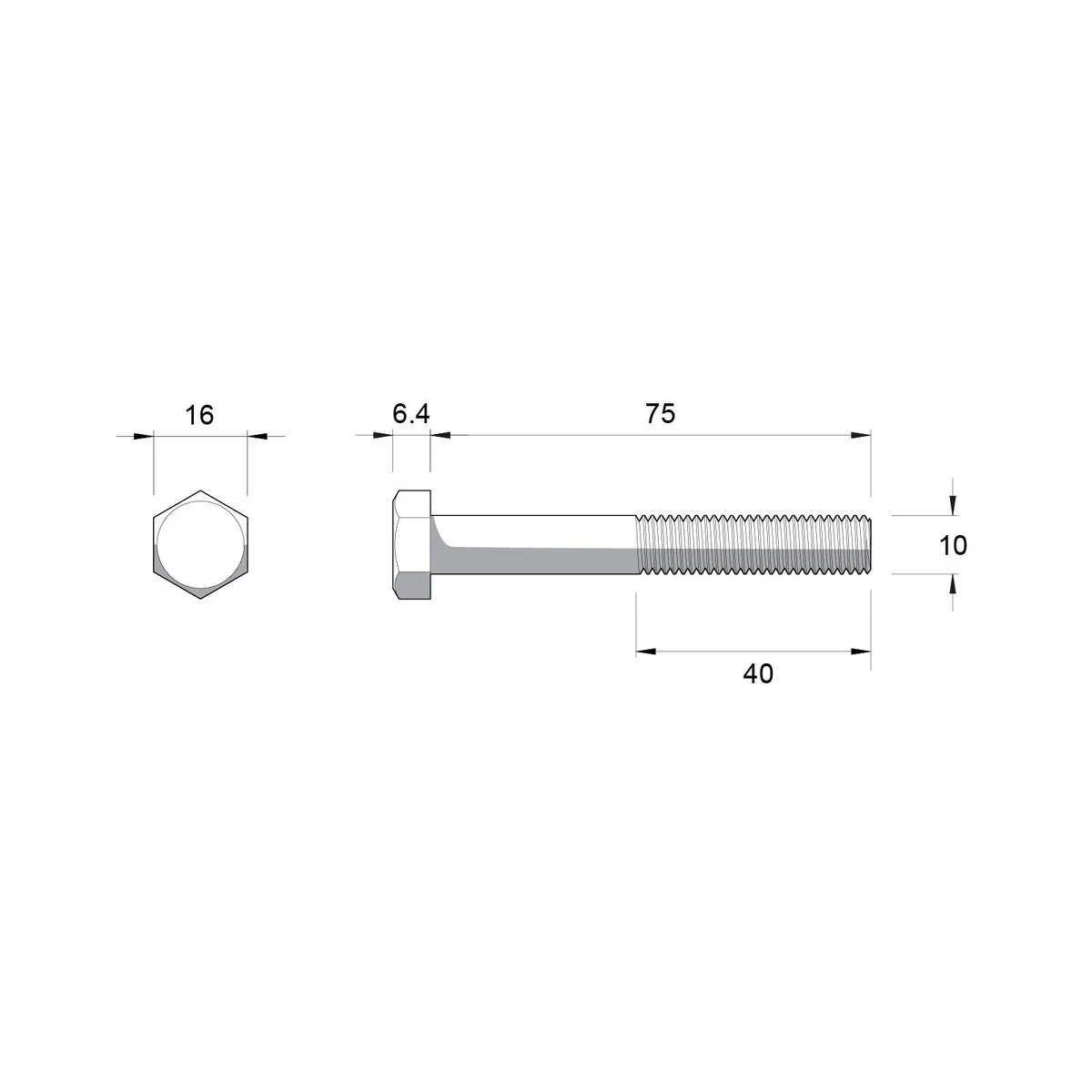 Zenith M10 Zinc Plated Hex Head Bolts and Nuts 25 Pack - 75mm - Durable Fastening - Image 3