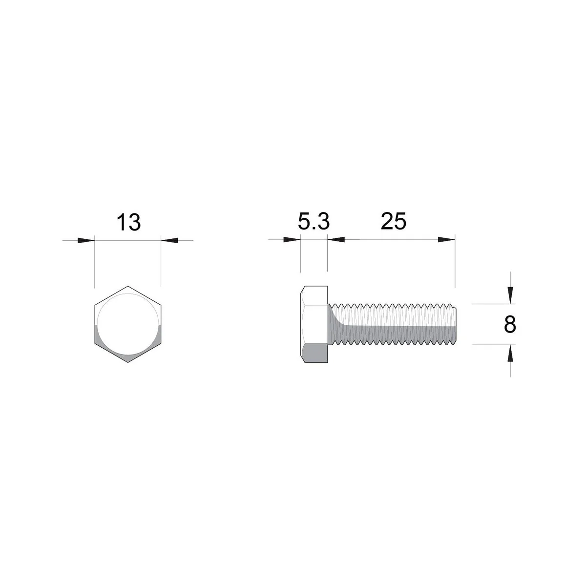 Zenith M8 x 25mm Zinc Plated Hex Head Bolts and Nuts 25 Pack - Durable Fastening Solutions - Image 3
