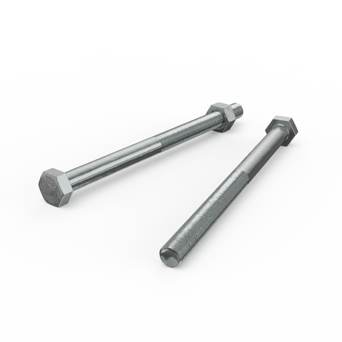 Zenith Zinc Plated Hex Head Bolts and Nuts - M10 x 150mm - 4.6 Grade Steel