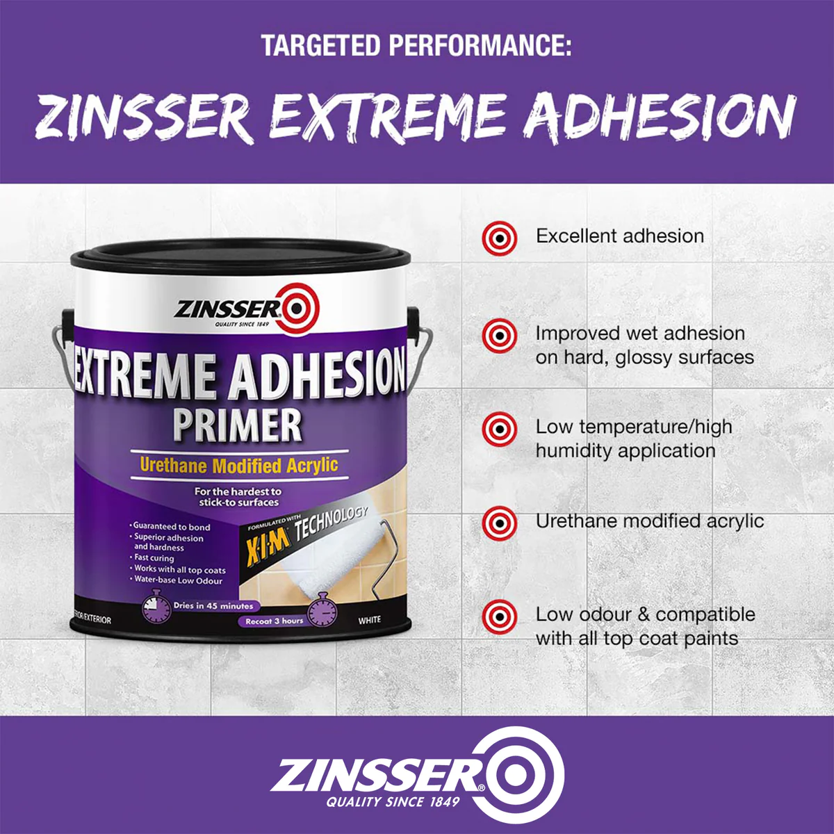 Zinsser Extreme Adhesion Primer - 3.78L - Brush On - Fast Drying - Image 3